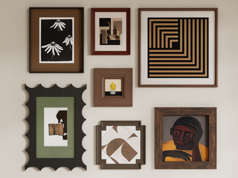 中古风装饰挂画su模型