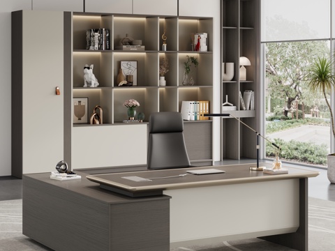  现代办公室 班台桌 老板桌 大班桌 经理桌 总栽桌 老板桌3d模型 