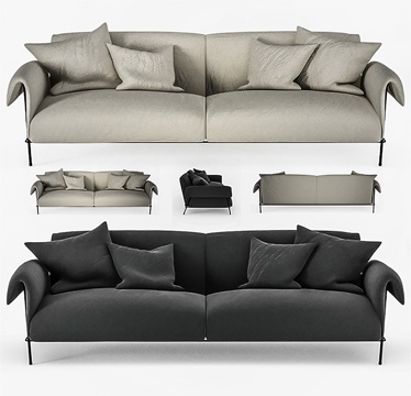 现代休闲沙发  布艺沙发  多人沙发su模型