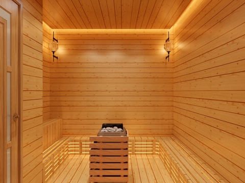  现代汗蒸房桑拿房3d模型 