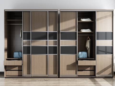  北欧衣柜3d模型 