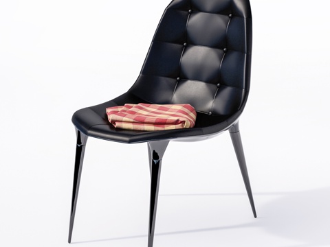 简易休闲椅  皮椅单椅  餐椅书椅su模型