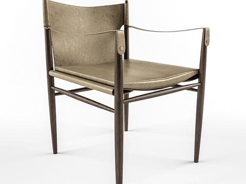 工业风休闲椅  皮椅  单椅 户外椅su模型