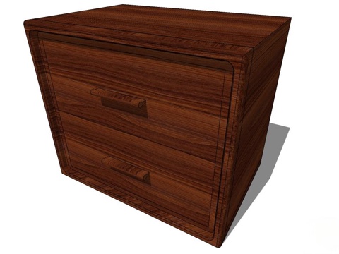 实木床头柜 床头柜 新中式床头柜 中式床头柜 定制家具su模型