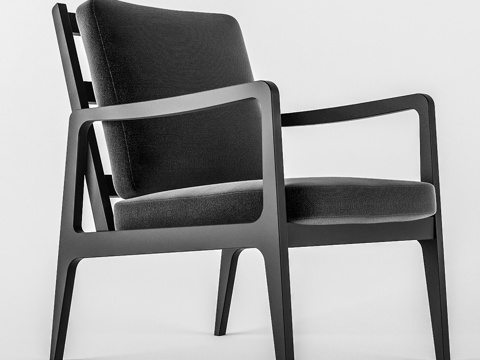 现代休闲椅  单椅  布椅   书椅su模型