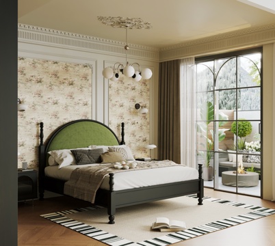 法式家居卧室 主卧 飘窗卧室3d模型