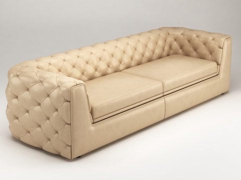 现代双人沙发   休闲沙发  皮革沙发su模型