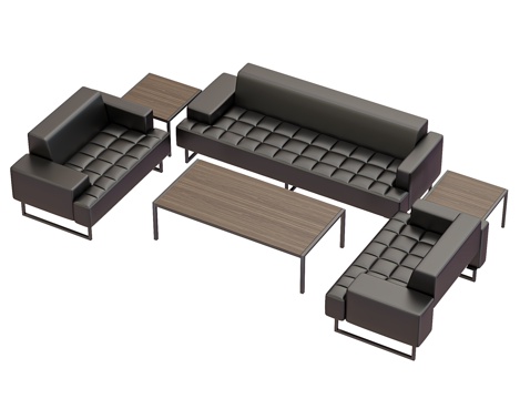 现代办公沙发 接待沙发 洽谈沙发 等候沙发 休闲沙发 三人沙su模型