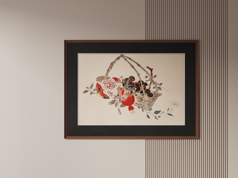 中古风挂画su模型