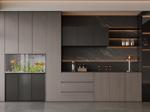 现代意式酒柜su模型