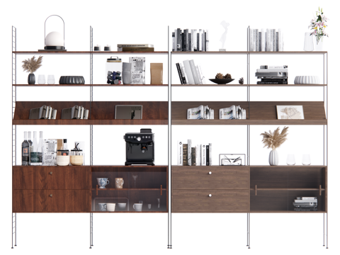 现代中古风置物架su模型