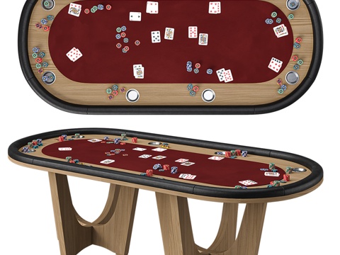  现代棋牌桌3d模型 