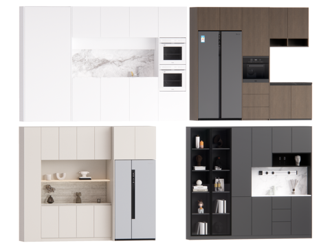 现代餐边柜su模型