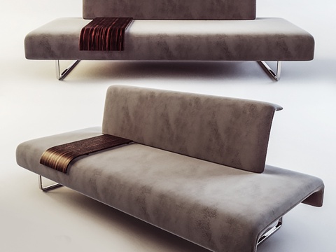 现代贵妃椅 布艺椅  室内躺椅su模型