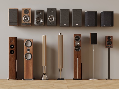 现代音响 落地音响 壁挂音响su模型