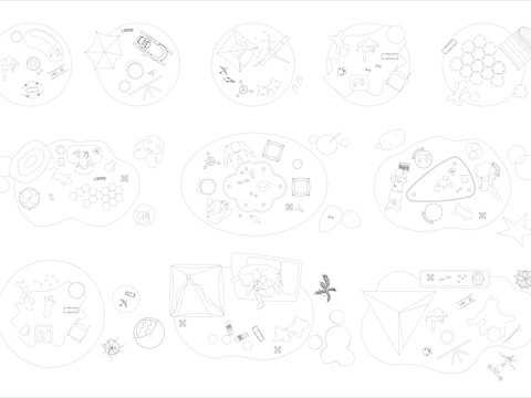 儿童娱乐区平面图块cad施工图