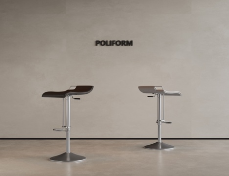 现代中古风吧椅 复古吧椅 长脚吧椅 新中式吧椅 吧凳 布艺吧su模型