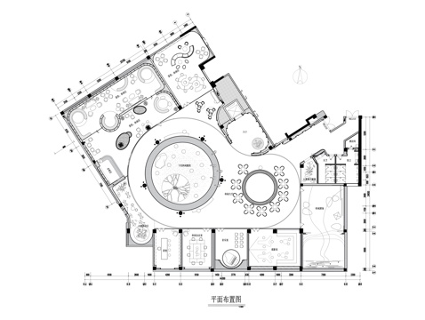 休闲娱乐空间平面布置图cad施工图