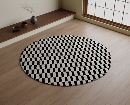 现代圆形地毯su模型