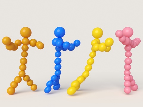 装饰气球 气球人 美陈气球 氛围气球su模型