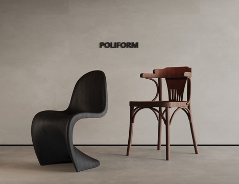 现代餐椅 中古椅子 餐桌椅 书桌椅 布艺椅子 写字椅su模型