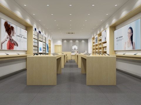  现代华为手机专卖店3d模型 