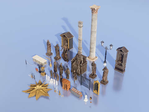  欧式教堂物品3d模型 