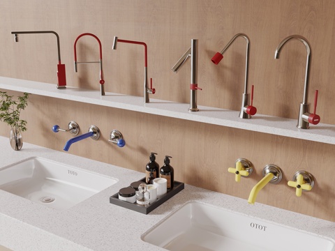 现代水龙头su模型