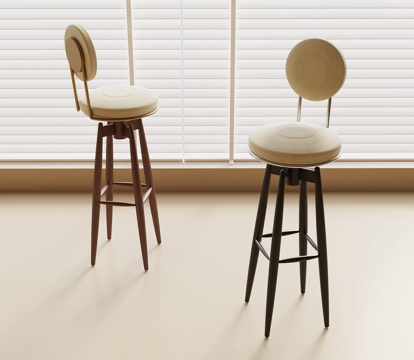 法式中古吧凳 吧椅su模型