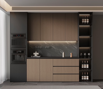 现代意式餐边柜su模型