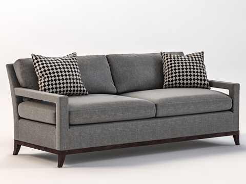 现代休闲沙发 布艺沙发  沙发抱枕su模型