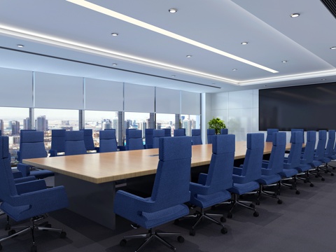  现代大会议室3d模型 