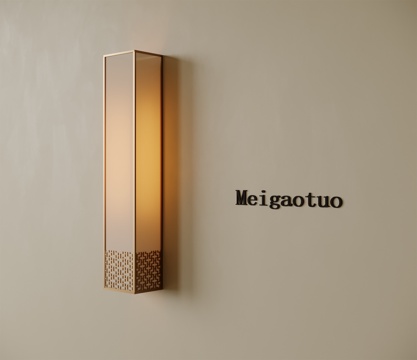 新中式壁灯 长条形壁灯su模型