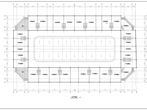  农贸市场平面图cad施工图 