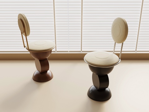 餐椅 梳妆凳 木餐椅 布艺餐椅su模型