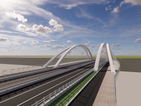 市政桥梁、桥梁、道路、景观桥su模型