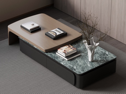 现代意式茶几su模型