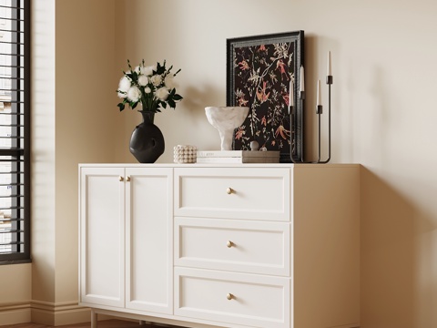 法式玄关柜 边柜su模型