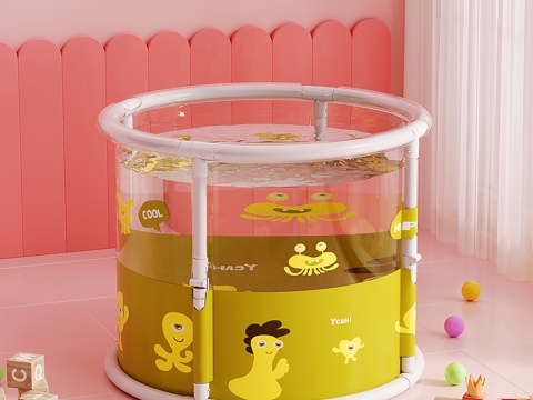  现代儿童房儿童洗澡桶儿童玩具粉嫩3d模型 