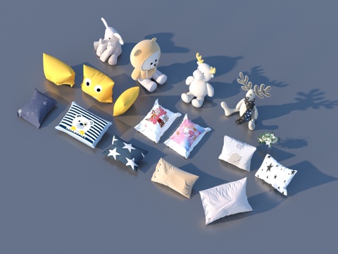  抱枕 枕头 靠枕玩具 毛绒玩具3d模型 