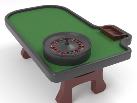  赌桌 轮盘桌 游戏桌 娱乐桌 赌场桌3d模型 