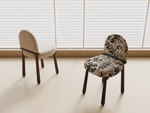 法式中古餐椅 休闲椅 椅子su模型