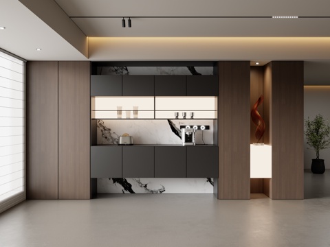 现代边柜su模型