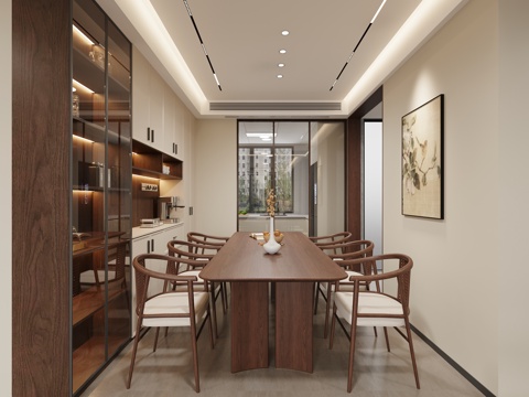  新中式餐厅 宋氏餐厅3d模型 