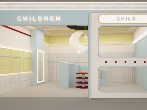  服装店 童装店 门头3d模型 