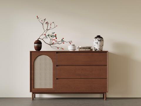 法式中古玄关柜 鞋柜 边柜su模型