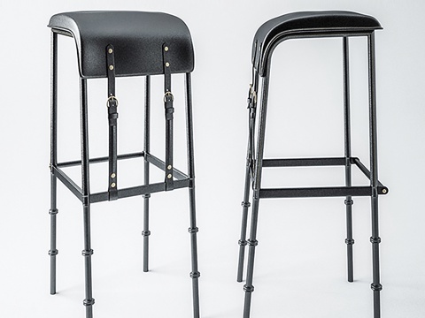 现代吧椅 铁艺吧椅 酒吧餐厅吧椅su模型