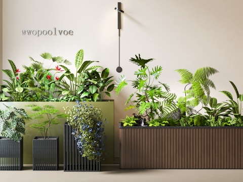 花箱 花池 花坛 植物堆 绿植 植物造景 户外花箱 造景 景su模型