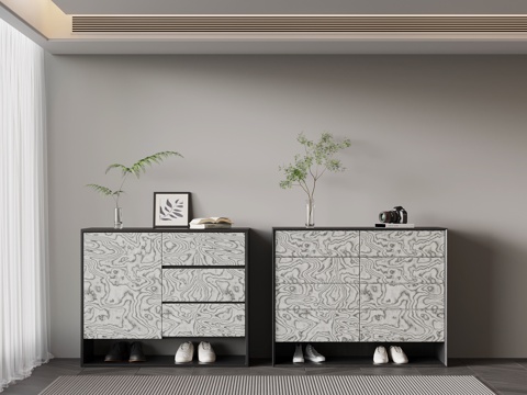 现代意式鞋柜 玄关柜su模型