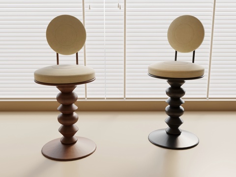 法式中古餐椅 梳妆椅 木餐椅 布艺餐椅su模型